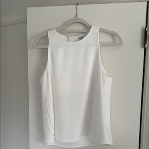 Zara White Sleeveless Shell Top